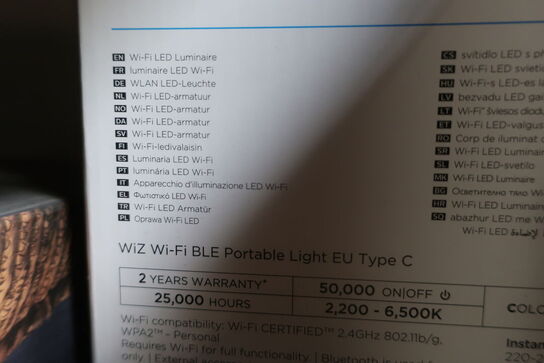Transportabel lampe WIZ 