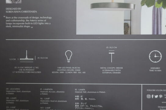 Pendel UMAGE Asteria Mini Anthracite Grey