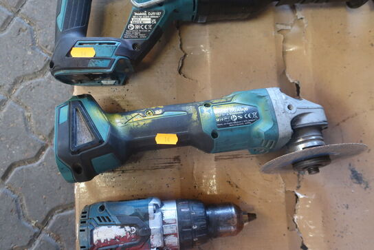 3 stk. akku håndværktøj MAKITA DJR187, DGA506 m.fl.