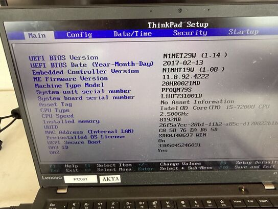 Bærbar computer LENOVO X1 Carbon 5th Gen.