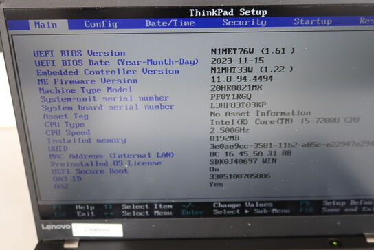 Bærbar computer LENOVO X1 Carbon 5th Gen.