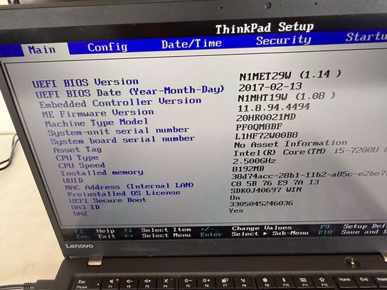 Bærbar computer LENOVO X1 Carbon 5th Gen.