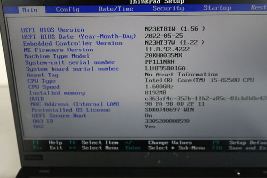 Bærbar computer LENOVO X1 Carbon 6th Gen.