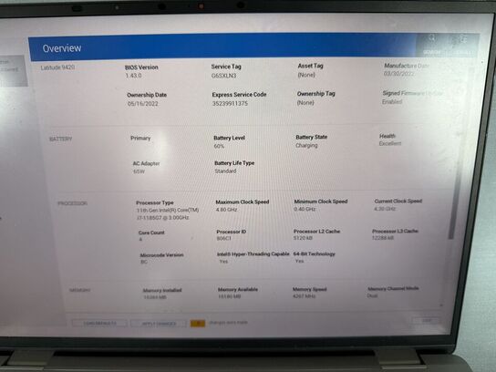 Bærbar computer DELL Latitude 9420