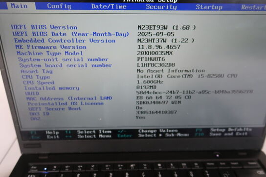 Bærbar computer LENOVO X1 Carbon 6th Gen.