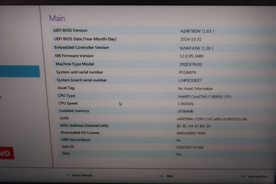 Bærbar computer LENOVO X1 Carbon 7th gen.
