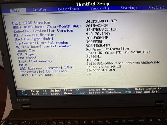 Bærbar computer LENOVO L540