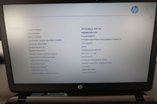 Bærbar computer HP ProBook 450 G2