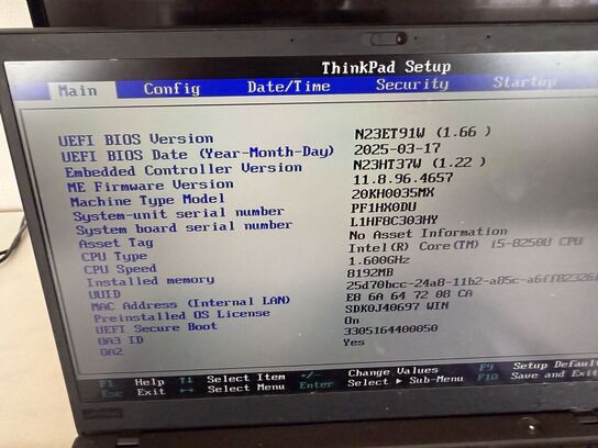 Bærbar computer LENOVO X1 Carbon 6th Gen.
