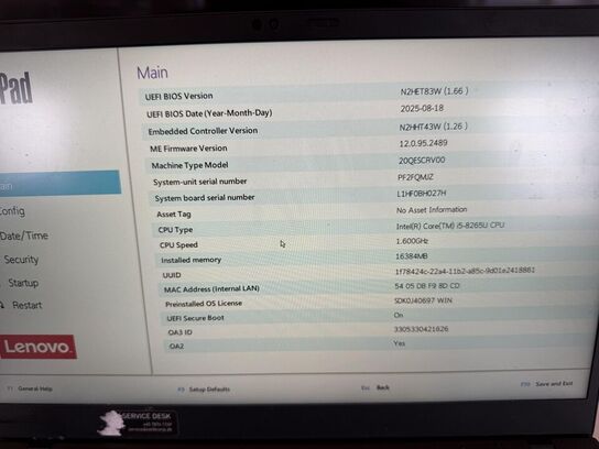 Bærbar computer LENOVO X1 Carbon 7th gen.