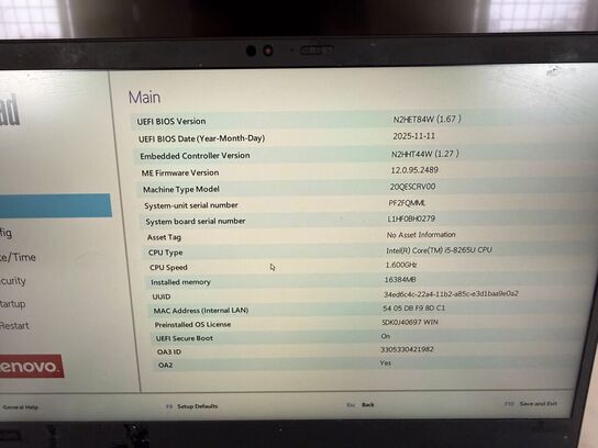 Bærbar computer LENOVO X1 Carbon 7th gen.