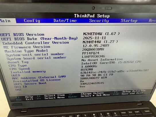 Bærbar computer LENOVO X1 Carbon 7th gen.