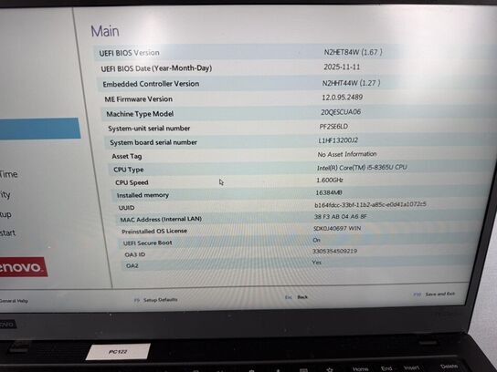 Bærbar computer LENOVO X1 Carbon 7th gen.