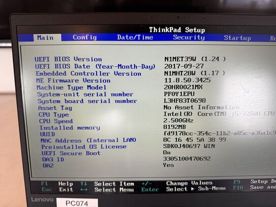 Bærbar computer LENOVO X1 Carbon 5th Gen.
