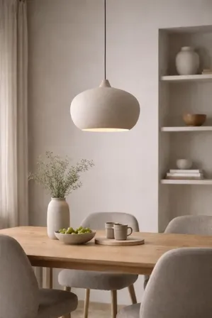 2 stk. frandsen cohen pendel ø30 cm mat beige i organisk design(ubrugt)