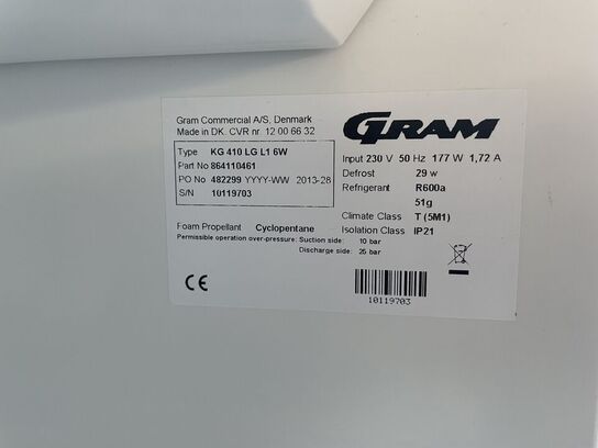 Displaykøleskab, brugt. GRAM.