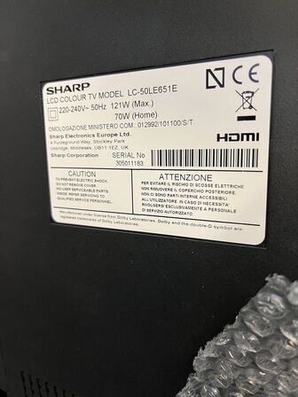 50" TV SHARP 50LE651E