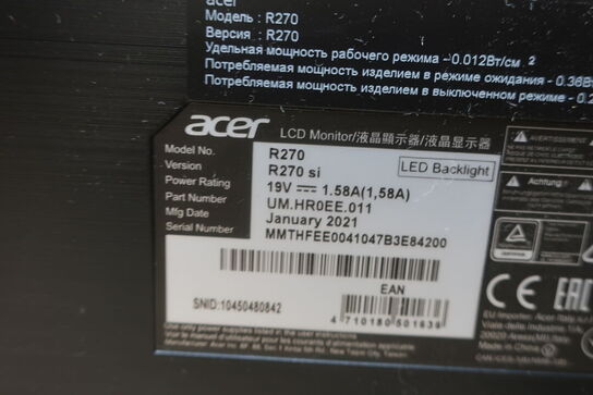 2 stk. skærme ACER R270