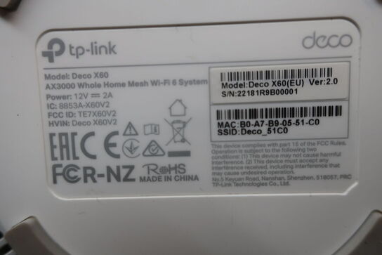 3 stk. router TP-LINK DECO X60