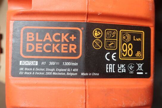 3 stk. havemaskiner BLACK & DECKER, pumpe og værktøjskasse