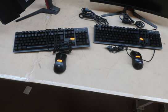 2 stk. skærme MSI OPTIXG27C2 med mus og tastatur