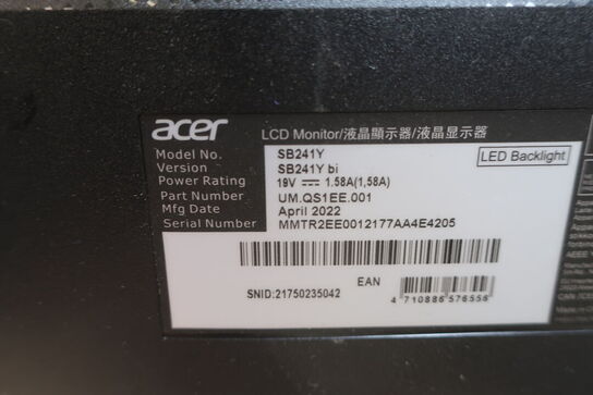 2 stk. skærme ACER 
