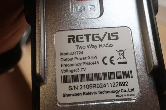 9 stk. Walkie-talkie RETEVIS RT24