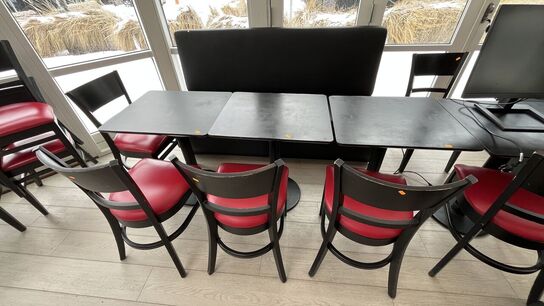 1 Stk  3 Pers. Sofa Modul, 3 Borde, 4 Stole