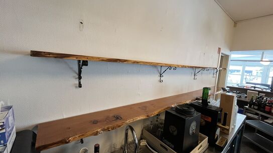 2 Stk. Hylder Lakerede Træ 315 cm