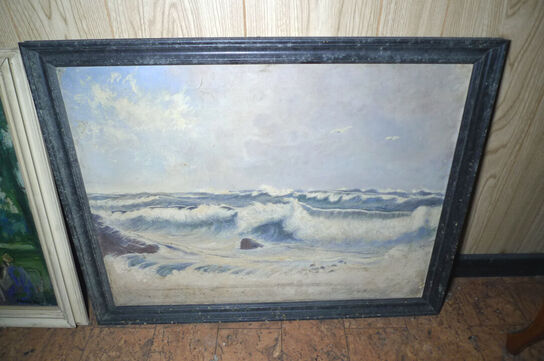 14 stk. malerier i rammer ass. str.