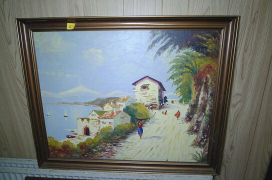 14 stk. malerier i rammer ass. str.