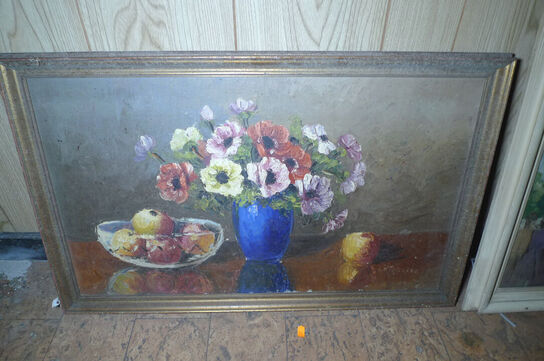 14 stk. malerier i rammer ass. str.