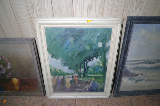 14 stk. malerier i rammer ass. str.