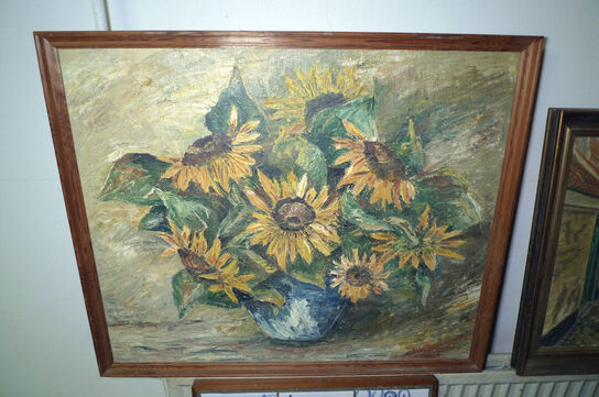 14 stk. malerier i rammer ass. str.