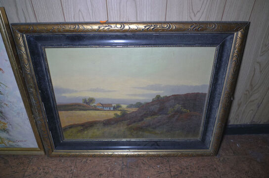 14 stk. malerier i rammer ass. str.