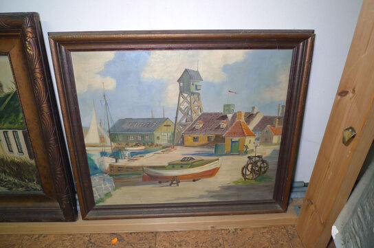 14 stk. malerier i rammer ass. str.