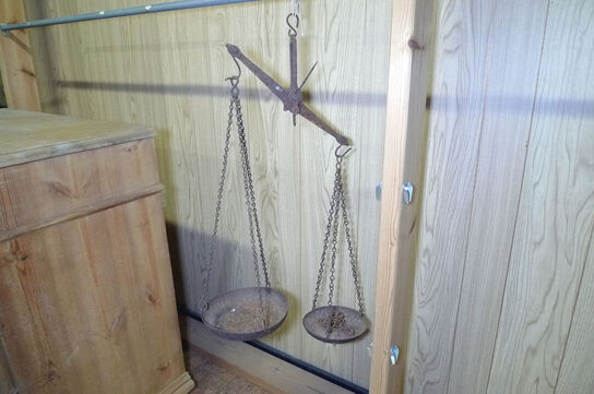 Messing, 2 stk. lamper, kaffekande og sengevarmer, balancevægt