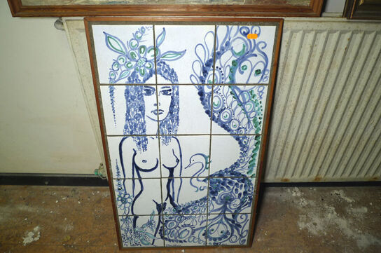 14 stk. malerier i rammer ass. str.