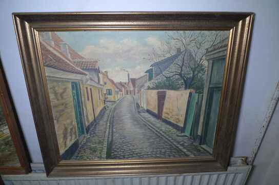 14 stk. malerier i rammer ass. str.