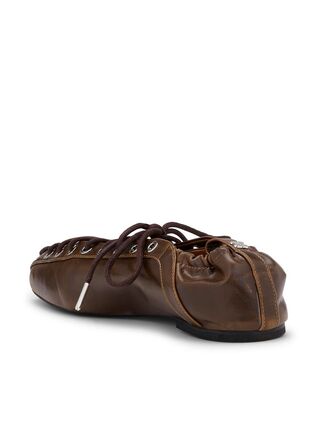 Eyelets Lace Up Ballerina Crinkle Oleatex GANNI Str.: 38