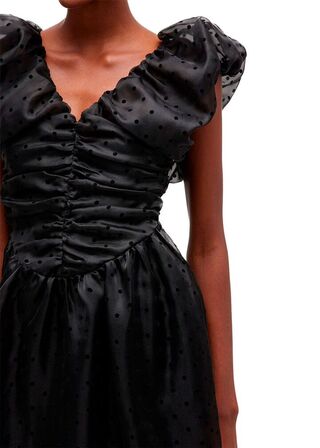 Flocked Organza Long Ruched Dress GANNI Str.: 36