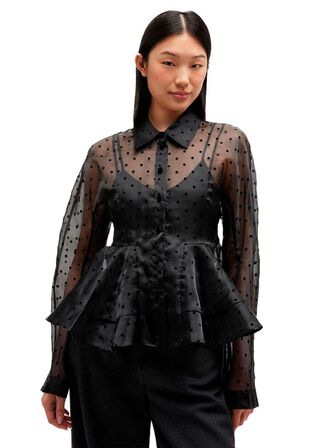 Flocked Organza Peplum Shirt GANNI Str.: 38