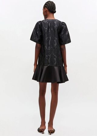 Satin Cloque Mini V-neck Dress GANNI Str.: 40