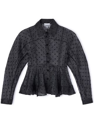 Flocked Organza Peplum Shirt GANNI Str.: 38