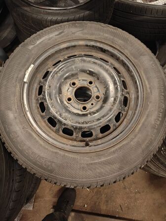 4 stk. fælge m. dæk PEUGEOT 308 stål vinter dæk conti contact (MOMSFRI)