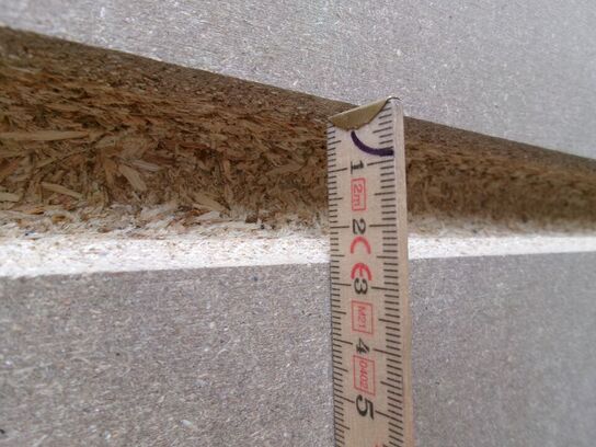 6 stk. gulvspånplader m/spor 25 mm