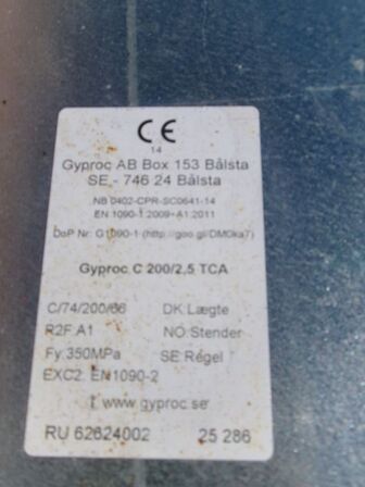 5 stk. stålbjælke/c-profil