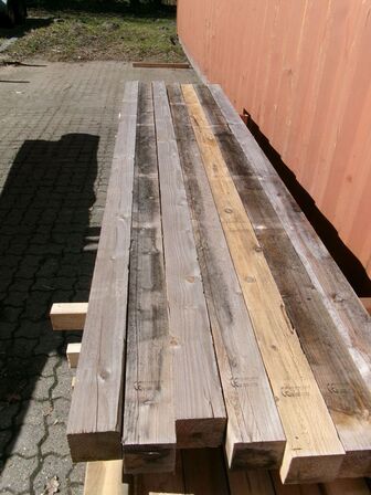 7 stk. tømmer 100x100 mm