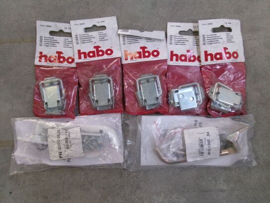 5 stk. kasselukkebeslag m.m.