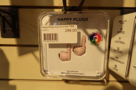 2 stk. Happy Plugs Joy Lite helt trådløse in-ear høretelefoner (pink)